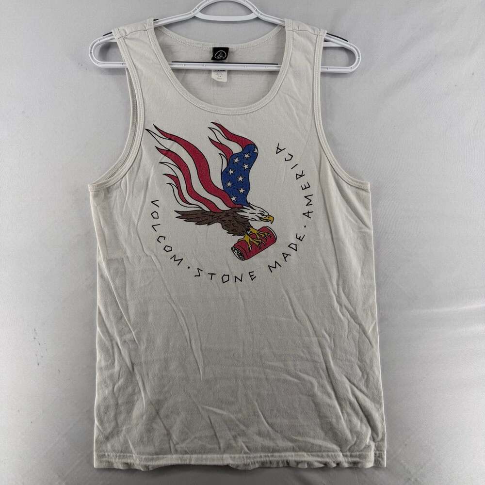 0662 Small Volcom Stone Made America Patriotic Eagle Graphic Tank Top